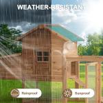 80" Chicken Coop, Outdoor Chicken House for 3-4 Chickens, Wooden Hen House with Run, Nesting Box, Chicken Cage, Ramp, Pull Out Tray, Rabbit Hutch for Small Animals (80.7" x 44.5" x 26", 1 Pack)