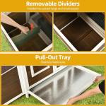 DWVO Solid Wood Chicken Coop for 4-6 Chickens, Outdoor Wooden Chicken Run Pen with 2 Nesting Boxes, Poultry Cage Rabbit Hutch Duck Coop Hen House w Weatherproof Roof & Removable Tray, Brown