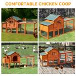 WHEGETED Large Chicken Coop Outdoor Durable Duck House Poultry Pet Hutch & 2 Wood Eggs Run Cage Nesting Box Waterproof Asphalt Roof Ramp Removable Tray Wire Fence for Backyard Small Animal Orange 79"