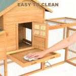 80" Chicken Coop, Outdoor Chicken House for 3-4 Chickens, Wooden Hen House with Run, Nesting Box, Chicken Cage, Ramp, Pull Out Tray, Rabbit Hutch for Small Animals (80.7" x 44.5" x 26", 1 Pack)