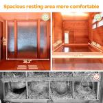 WHEGETED Large Chicken Coop Outdoor Durable Duck House Poultry Pet Hutch & 2 Wood Eggs Run Cage Nesting Box Waterproof Asphalt Roof Ramp Removable Tray Wire Fence for Backyard Small Animal Orange 79"