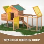 80" Chicken Coop, Outdoor Chicken House for 3-4 Chickens, Wooden Hen House with Run, Nesting Box, Chicken Cage, Ramp, Pull Out Tray, Rabbit Hutch for Small Animals (80.7" x 44.5" x 26", 1 Pack)