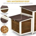 DWVO Solid Wood Chicken Coop for 4-6 Chickens, Outdoor Wooden Chicken Run Pen with 2 Nesting Boxes, Poultry Cage Rabbit Hutch Duck Coop Hen House w Weatherproof Roof & Removable Tray, Brown