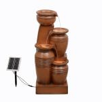 Teamson Home 28.7" 4-Tier Cascading Bowl Solar Powered Water Fountain for Outdoor Living Spaces, Terracotta