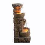 Teamson Home 33.27" Water Fountain with LED Lights, Brown
