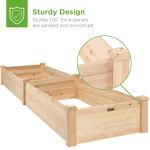 Outdoor Wooden Raised Garden Bed Planter - 8x2ft