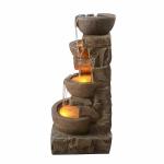 Teamson Home 33.27" Water Fountain with LED Lights, Brown