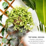 39.37''H Outdoor Water Garden Fountain 5-Tiers Cascading Bowl and Stacked Stones Waterfall Water Feature Indoor Bowl Planter Water Fountain Decor with LED Lights for Garden Patio Porch Backyard