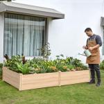 8x4 Ft Wood Raised Garden Bed for Plants