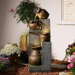 Bumilgar 53''H Water Fountain Outdoor Garden Fountain Large- 4 Tiered Cascading Bowls and Outdoor Fountains and Waterfalls with Lights for Garden, Patio, Backyard, Porch Home Art Decor