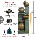 Bumilgar 53''H Water Fountain Outdoor Garden Fountain Large- 4 Tiered Cascading Bowls and Outdoor Fountains and Waterfalls with Lights for Garden, Patio, Backyard, Porch Home Art Decor