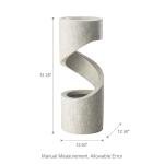 Glitzhome Decorative Tiered Outdoor Water Fountain with LED Light, Curved Waterfall Fountain with Stone Planter, Faux Terrazzo Spiral Shaped Fountains for Garden Deck Patio Porch, 31.25”H