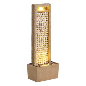 Teamson Home Coastal Seashells Design Outdoor Water Fountain–Warm Glow Lighting with Steady Flow & Electric Pump, Brown