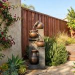 Bumilgar 53''H Water Fountain Outdoor Garden Fountain Large- 4 Tiered Cascading Bowls and Outdoor Fountains and Waterfalls with Lights for Garden, Patio, Backyard, Porch Home Art Decor