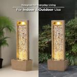 Teamson Home Coastal Seashells Design Outdoor Water Fountain–Warm Glow Lighting with Steady Flow & Electric Pump, Brown