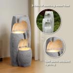 Teamson Home 3-Tier Cascading Urn Outdoor Water Fountain–Warm Glow Lighting with Adjustable Flow & Electric Pump, Gray