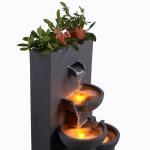 Teamson Home Outdoor 29" Planter 3 Tier Cascading Bowl Fountain Gray