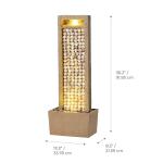 Teamson Home Coastal Seashells Design Outdoor Water Fountain–Warm Glow Lighting with Steady Flow & Electric Pump, Brown