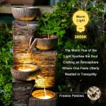 KAISOKU 38.2" Tall Outdoor Water Fountain,Stone Texture Modern 4 Tiers Cascading Bowls Garden Fountains Outdoor,Suit for Patio, Deck, Porch, Lawns, Backyard and Home Art Decor