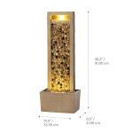 Teamson Home River Rocks Outdoor Water Fountain–Warm Glow Lighting with Steady Flow & Electric Pump, Brown