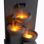 Teamson Home Outdoor 29" Planter 3 Tier Cascading Bowl Fountain Gray