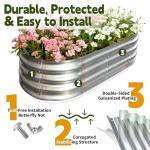 Galvanized Large Raised Garden Bed for Plants