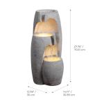 Teamson Home 3-Tier Cascading Urn Outdoor Water Fountain–Warm Glow Lighting with Adjustable Flow & Electric Pump, Gray
