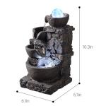 MSEONWXI Indoor Tabletop Fountain with 4-Tier Stone Bowls, Rolling Crystal Ball & LED Lights – Tranquil Waterfall Decor for Home, Office or Zen Space (23066)