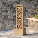 Teamson Home River Rocks Outdoor Water Fountain–Warm Glow Lighting with Steady Flow & Electric Pump, Brown