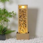 Teamson Home River Rocks Outdoor Water Fountain–Warm Glow Lighting with Steady Flow & Electric Pump, Brown