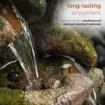 Alpine Corporation WIN1008 Indoor/Outdoor Floor Aged Stone Fountain with LED Lights, Cascading Stone Water Fountain 39", Gray