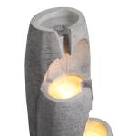 Teamson Home 3-Tier Cascading Urn Outdoor Water Fountain–Warm Glow Lighting with Adjustable Flow & Electric Pump, Gray