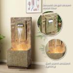 Teamson Home Spa Waterfall Outdoor Water Fountain–LED Light with Adjustable Flow & Electric Pump, Brown