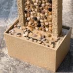 Teamson Home River Rocks Outdoor Water Fountain–Warm Glow Lighting with Steady Flow & Electric Pump, Brown