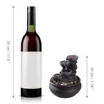 Teamson Home Indoor Tabletop Zen Waterfall Fountain with Led Lights and Pump for Bedroom Living Room Office, Stone Gray