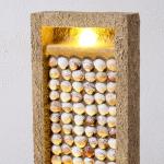 Teamson Home Coastal Seashells Design Outdoor Water Fountain–Warm Glow Lighting with Steady Flow & Electric Pump, Brown