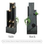 SunJet 4-Tier Modern Cascading Indoor/Outdoor Fountains and Waterfalls with LED Lights - 50.7" High Larger Water Fountain for Garden, Patio, Yard, and Deck Decor - Relaxing Water Fountain Outdoor