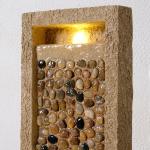 Teamson Home River Rocks Outdoor Water Fountain–Warm Glow Lighting with Steady Flow & Electric Pump, Brown