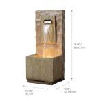 Teamson Home Spa Waterfall Outdoor Water Fountain–LED Light with Adjustable Flow & Electric Pump, Brown