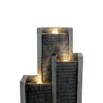 SunJet 4-Tier Modern Cascading Indoor/Outdoor Fountains and Waterfalls with LED Lights - 50.7" High Larger Water Fountain for Garden, Patio, Yard, and Deck Decor - Relaxing Water Fountain Outdoor