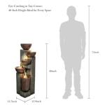 SunJet 5-Tier Cascading Indoor/Outdoor Water Fountain with LED Lights - 39.7" High Large Waterfall Floor Standing Fountain for Garden, Patio, Yard, and Deck Decor - Relaxing Outdoor Water Feature