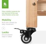 Mobile Elevated Wood Planter with Lockable Wheels