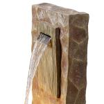 Teamson Home Spa Waterfall Outdoor Water Fountain–LED Light with Adjustable Flow & Electric Pump, Brown