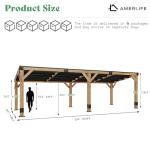 AMERLIFE 10 x 20FT Wood Gazebo with Metal Hardtop, Large Outdoor Grill Canopy with Sloped Roof, Heavy Duty Pergola for Garden, Patio, Backyard, Spruce