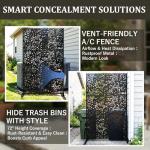 Metal Privacy Screen Outdoor 6FT – Freestanding Laser Cut Steel Garden Divider Panel with Stand, Decorative Modern Privacy Screen for Patio, Deck, Backyard & Balcony, Rustproof & Weather-Resistant