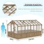 Mupater 8x16 FT Heavy Duty Wooden Greenhouse