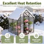 6x4 FT Polycarbonate Greenhouse with Vented Roof