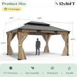 12' x 16' Heavy Duty Gazebo with Curtains