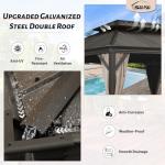 12’ x 14’ Outdoor Hardtop Metal Gazebo with Curtains