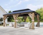 12' x 20' Heavy Duty Hardtop Gazebo with Curtains